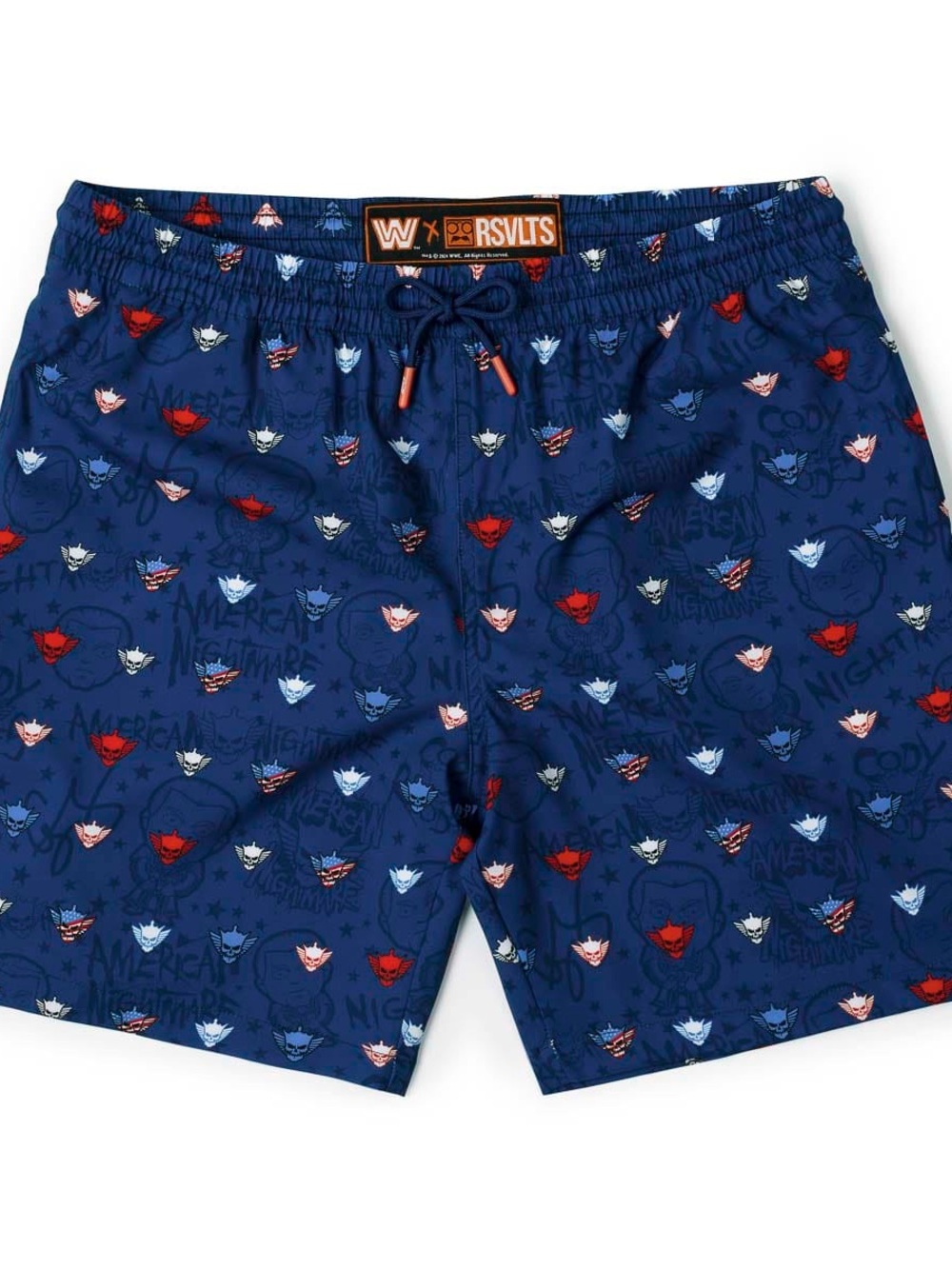 CODY RHODES "RHODE RAGE" RSVLTS Men’s Blue Printed Swim Trunks